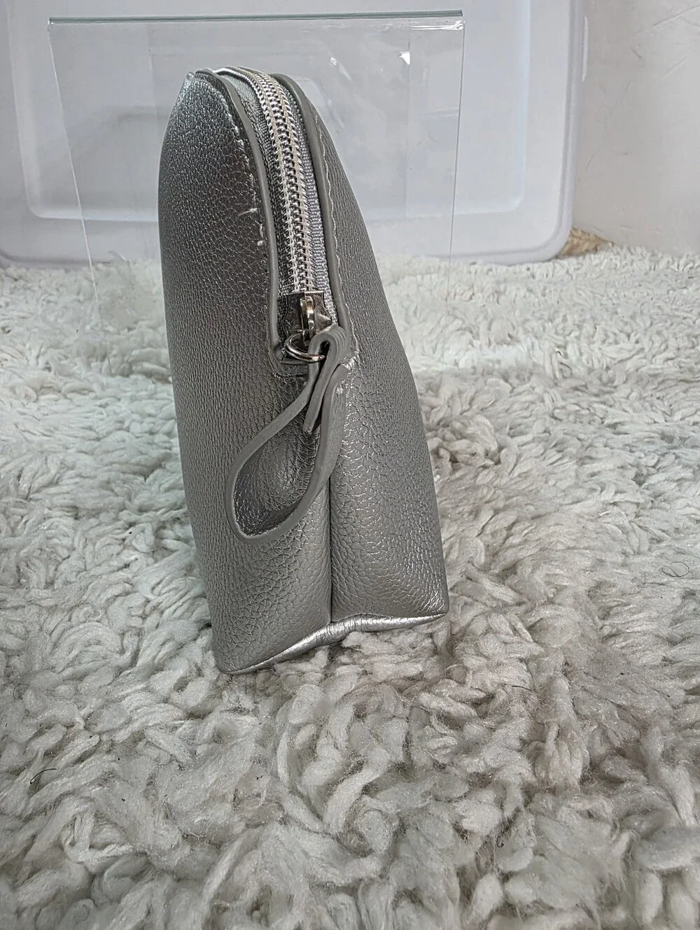 Obagi Silver Metallic Cosmetic Case Bag